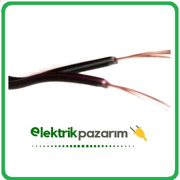 2X0.22MM KODLU KORDON KABLO BAKIR LED BAĞLANTI KABLOSU KALAYLI(100 METRE)