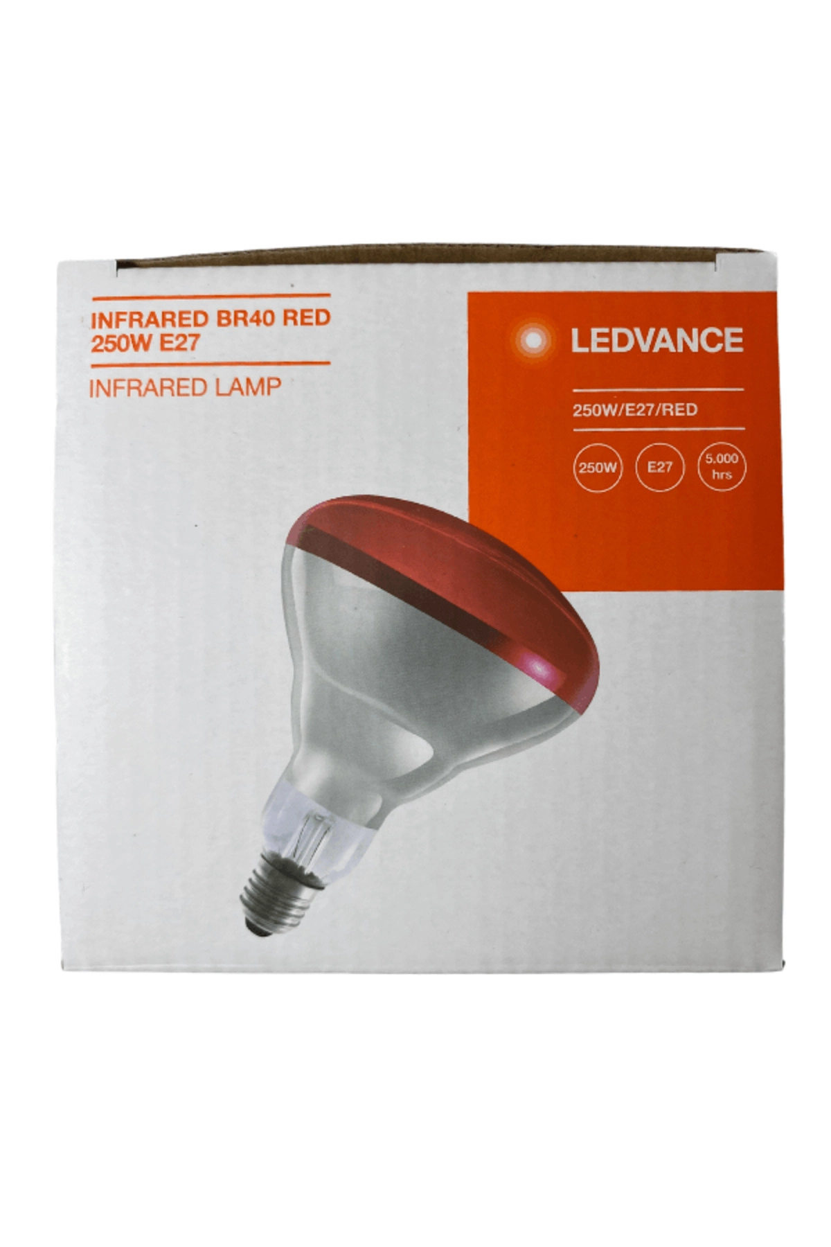 Ledvance 250W E27 Infrared Kızılötesi Isı Ampulü - Kırmızı- Porselen Duy Hediyeli
