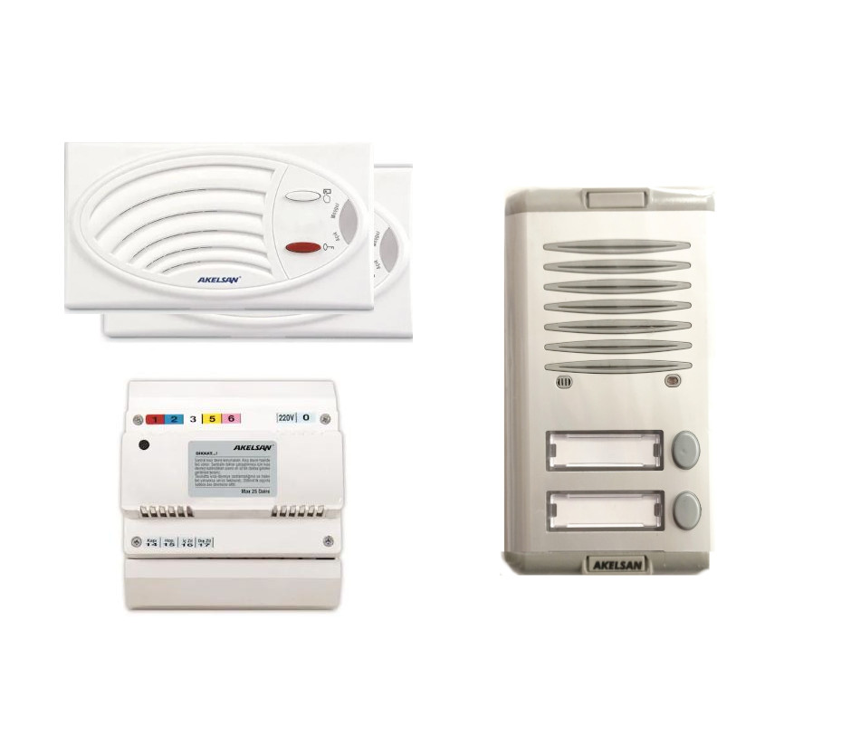 2 DAİRE KONUŞMALI DİAFON SETİ- İKİLİ ZİL PAKETİ