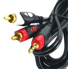 2 RCA - STEREO KABLO 24K GOLD (2 TOS - 3.5 MM) 