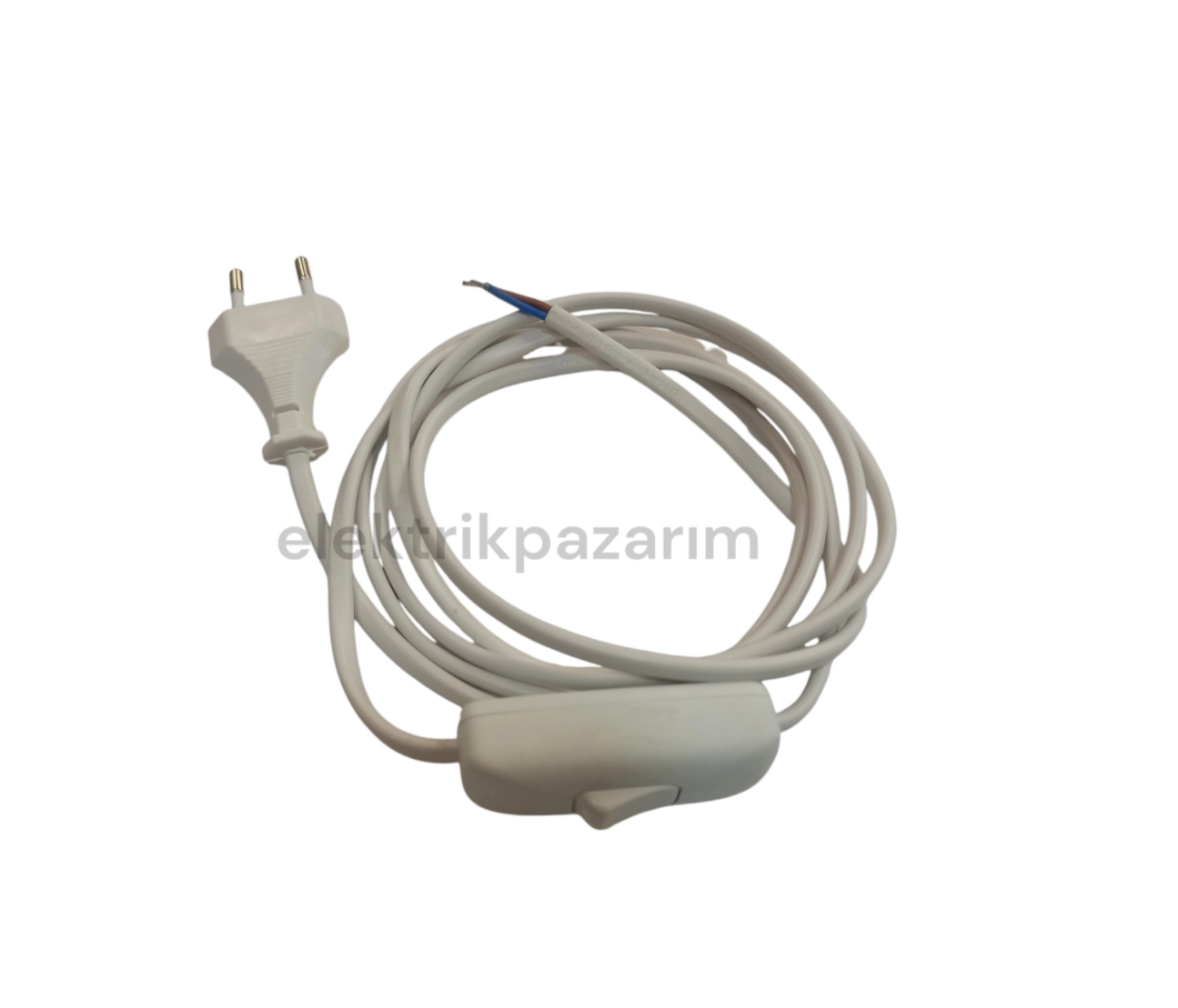 ABAJUR KABLOSU HAZIR FİŞLİ ANAHTARLI BEYAZ 1.5 METRE 