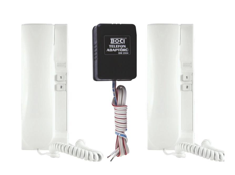 BT 102 ADAPTÖRLÜ İKİLİ TELEFON SETİ 2 Lİ ACİL HABERLEŞME SETİ