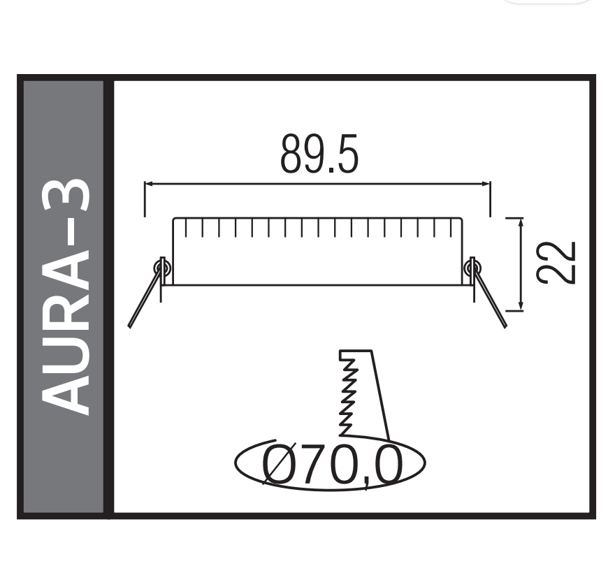 HOROZ AURA-3 3W 6400K BEYAZ SIVA ALTI BACKLIGHT PANEL LED
