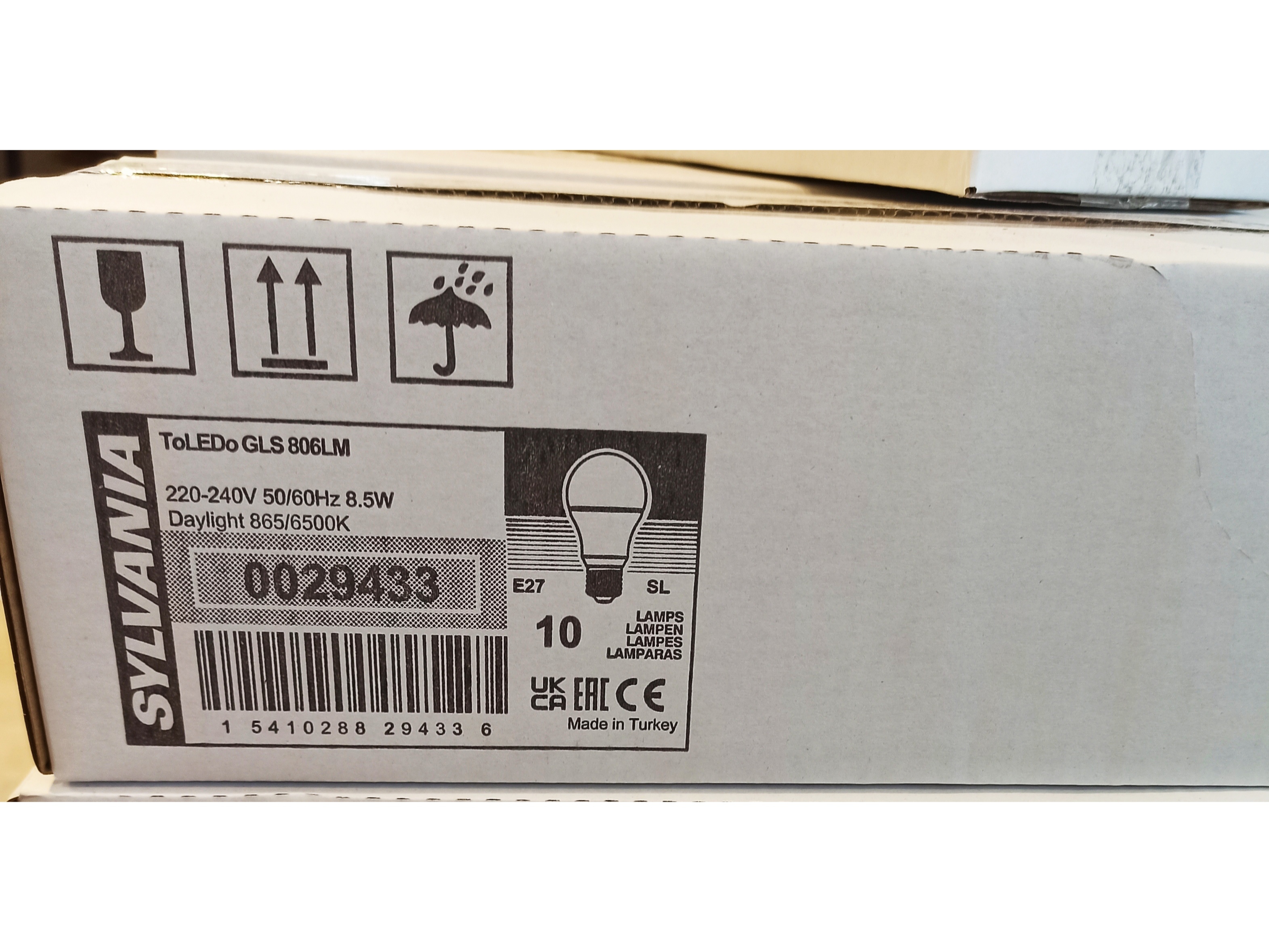 SYLVANIA TOLEDO GLS 806LM 865 E27 8.5W LED AMPUL BEYAZ IŞIK 6 ADET 