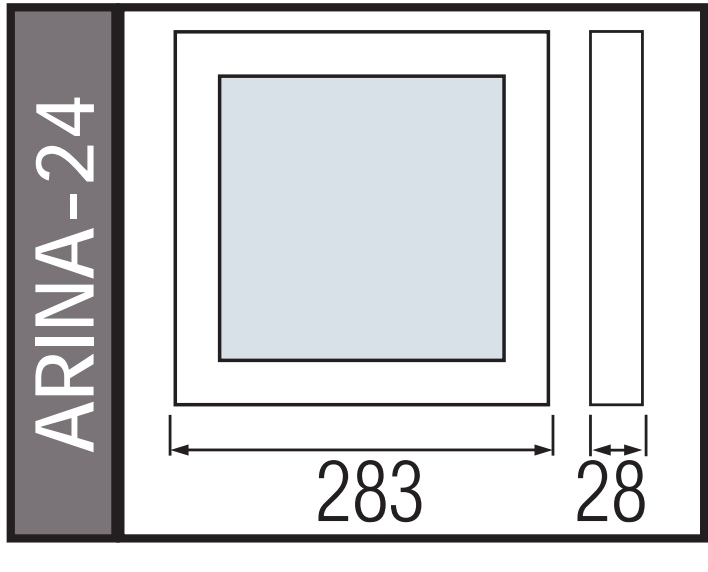 HOROZ ARINA 24 24 WATT SIVA ÜSTÜ KARE PANEL LED BEYAZ IŞIK 6000K