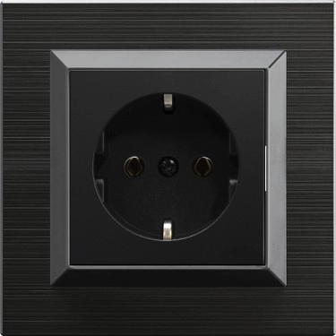 OVİVO QUANTUM SİYAH TOPRAKLI PRİZ SIVA ALTI ÇERÇEVE DAHİL