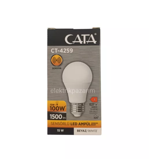 CATA CT-4259 15 WATT RADAR SENSÖRLÜ LED AMPUL 6400K BEYAZ 