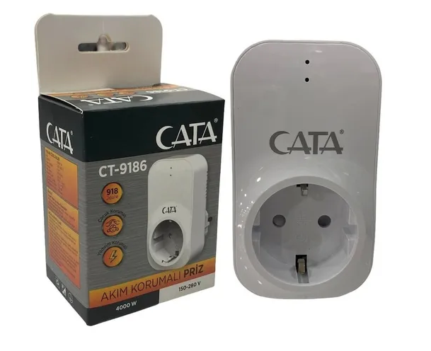 CATA CT-9186 AKIM KORUMALI PRİZ TEKLİ VOLTAJ KORUMA 