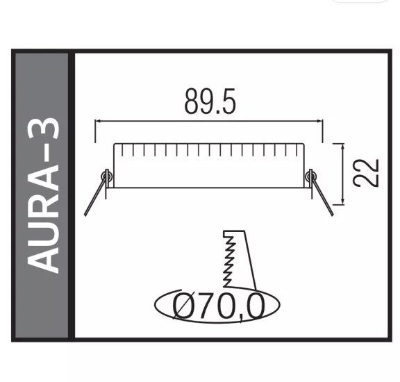 HOROZ AURA-3 3W 6400K BEYAZ SIVA ALTI BACKLIGHT PANEL LED