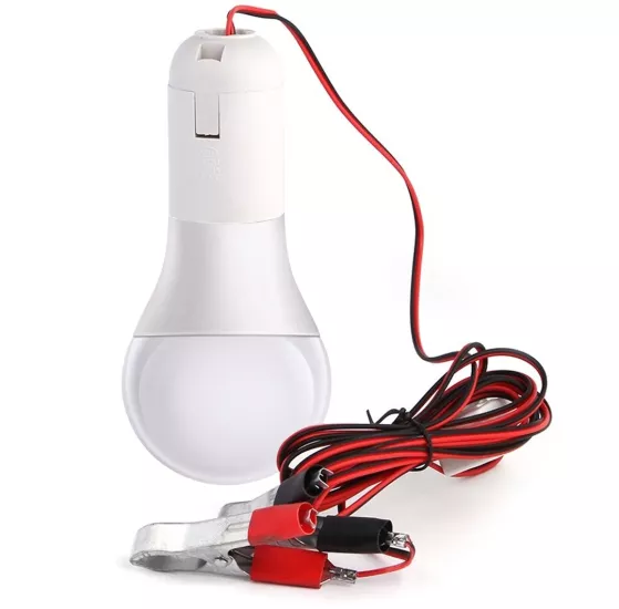 TR LED AKÜ TAKVİYE KABLOLU AMPUL 12 VOLT E27 DUYLU LED AMPUL 5 WATT 