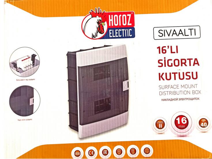 HOROZ 16 LI SİGORTA KUTUSU SIVA ALTI ONALTILI 600-000-161