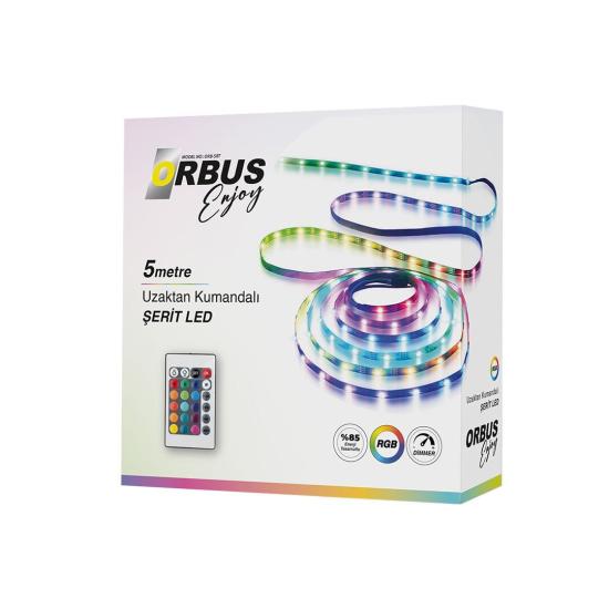 RGB TAK ÇALIŞTIR ŞERİT LED SETİ KUMANDALI ADAPTÖRLÜ 5 MT
