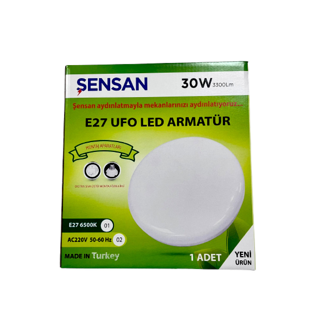ŞENSAN 30W UFO LED AMPUL 6500K BEYAZ E27 DUYLU