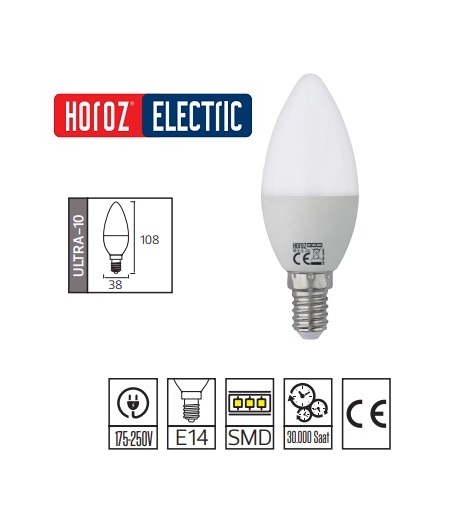 HOROZ ULTRA 10 10 WATT LED AMPUL BEYAZ 6400K E14 10W